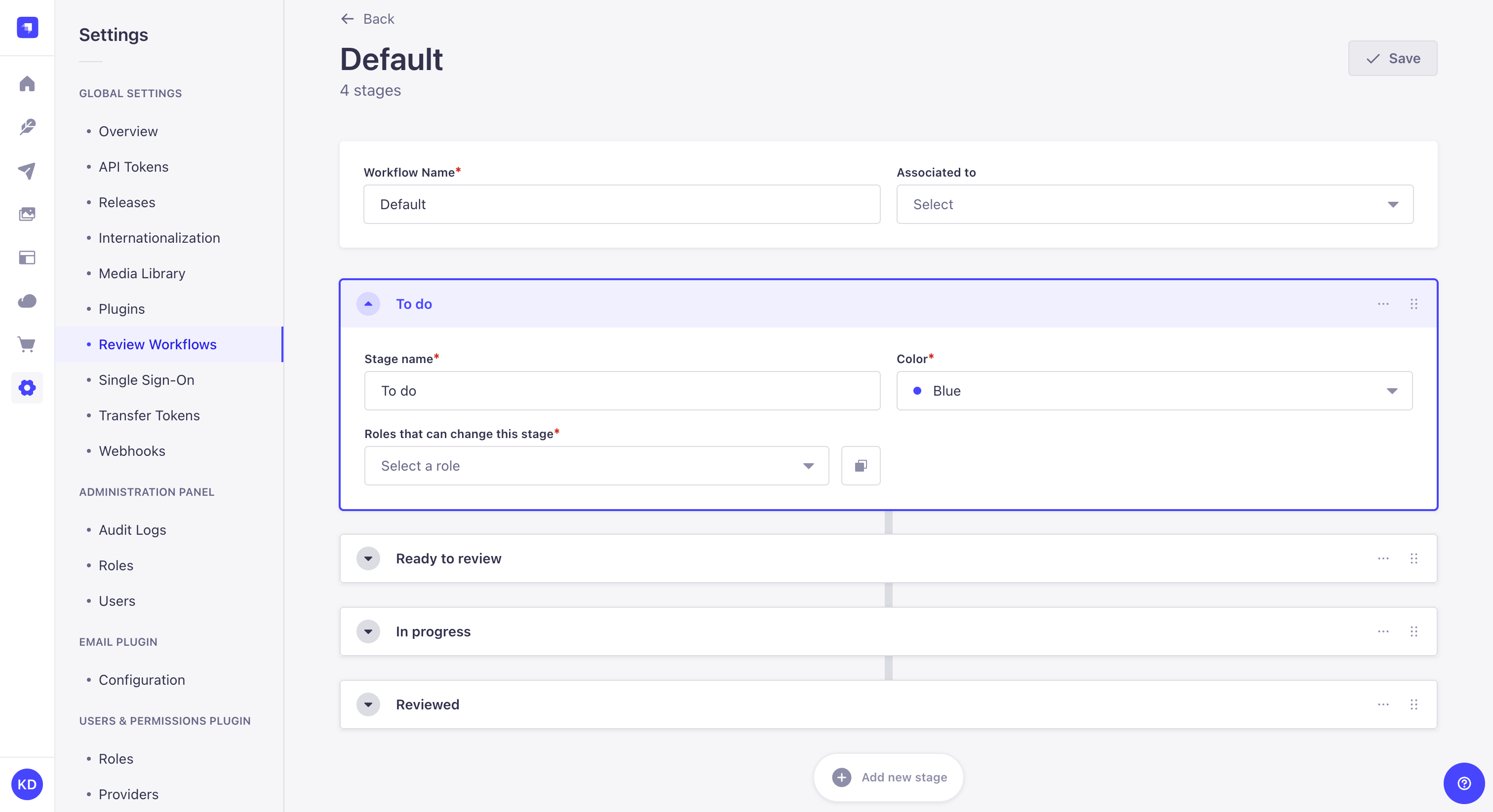 Workflow edit view